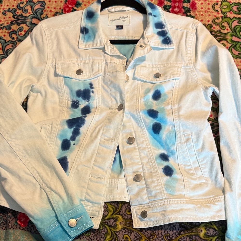 Charlotte Russe White and Blue Jean Jacket
